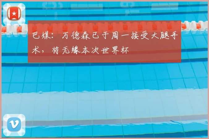 巴媒：万德森已于周一接受大腿手术，将无缘本次世界杯
